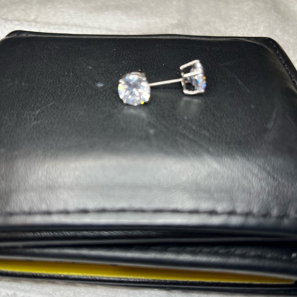 Large CZ Stud Earrings - Picture 2 of 3